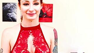 Violet Monroe Redhead Swallows Huge Cock Cum