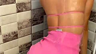 Wet shower tease turns into deepthroat edging and cum denial blowjob