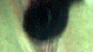 solo babe fingers spreads toys deep in dripping wet shaved pussy closeup