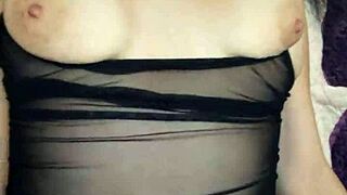 Wife's see-through lingerie pov pounding with mature crossdresser