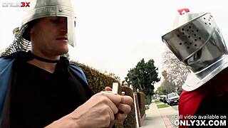 Veronica Rayne's big tits bounce in outdoor double fuck! 🔥🍑