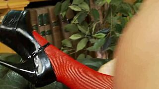 pretty big-ass blonde bookworm bends over for intense library banging.