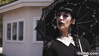 jessie lee sucks kyle mason deep to keep her goth heelmouth sealed 😈💦