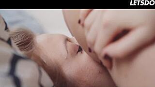 Stunning lesbians lick pussy in dorm