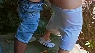 happy new year horny couple fucks rough behind abandoned house