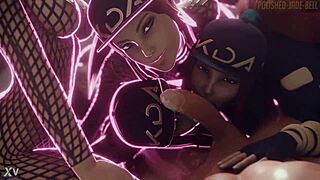 Akali farts hot while blowing hard cock messily