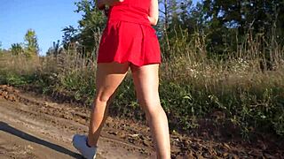 hey girl in that short dress, why tease your thong and ass on hidden cam outdoors?