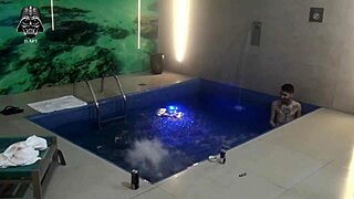 join our wild threesome with friends in motel pool now