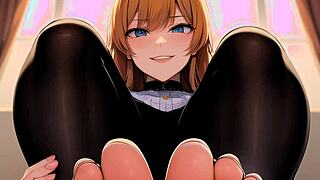 A ginger goddess teases you with feet, denies your release in humiliating joi.