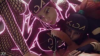 Akali farts hot while blowing hard cock messily