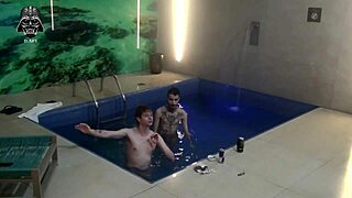 join our wild threesome with friends in motel pool now