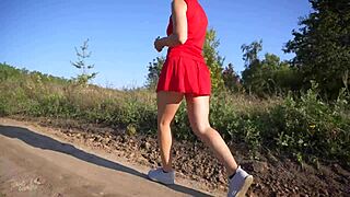 hey girl in that short dress, why tease your thong and ass on hidden cam outdoors?