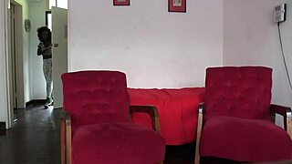 ebony model deepthroats monster cock sloppy on sofa casting