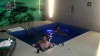 join our wild threesome with friends in motel pool now