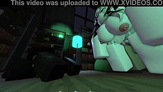 roblox slut ditches boyfriend for fan's real cock pounding