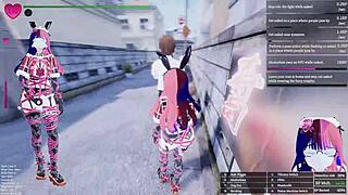 Manaka SFM Xmax flashes and gifts in modded town gameplay?