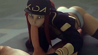 Akali farts hot while blowing hard cock messily