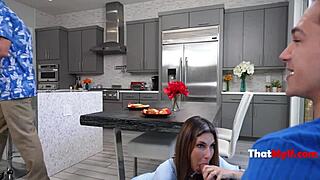 stepmom sneaks fuck while stepdad plays game oblivious 😈🔥