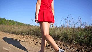 hey girl in that short dress, why tease your thong and ass on hidden cam outdoors?