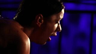 oiled milf's huge pussy lips licked roughly in sensual massage