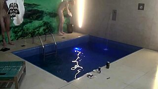 join our wild threesome with friends in motel pool now