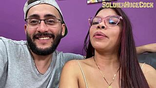 Beautiful Latina Slut Deepthroats Monster Cock Swallows Cum!