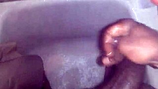 stroking monster bbc hard in steamy shower cum blast