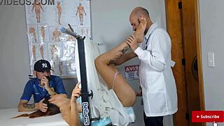 gynecologist fucks cheating wife behind cuckold husband?