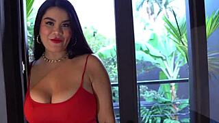 Big-Titted Colombiana Shakes Huge Breasts For Stepbrother