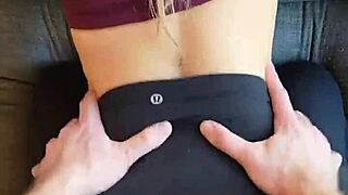 scarlet winters yoga leggings ripped open for hard cock fucking leak