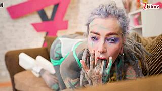 Dreadlocks Hippie Sloppy Blows And Anal Rides Big Cock!