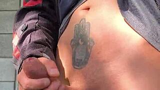 Hard Cock Throbs Knowing Strangers Watch Me Masturbate From Afar