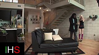 Wanna see this horny blonde take big african cock anal