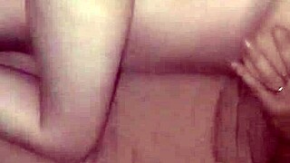 wife rubs hubby's cock before he pounds her