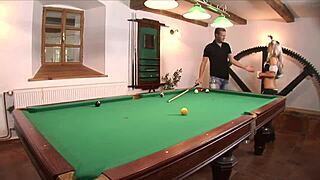 Naughty STEPMOM FUCKED Hard On POOL Table - Sabrina Blond