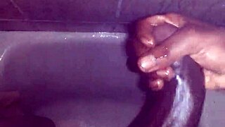 stroking monster bbc hard in steamy shower cum blast