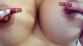 i woke my stepbro stroking his cock handjob till he cums on my huge latina tits