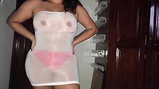 Finally i fuck my stepsister's huge round fat ass cameltoe in lingerie flashing