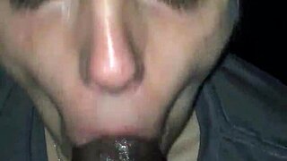 San delivers amazing deep blowjob and swallows everything