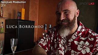 Blonde big tits babe takes anal creampie gangbang in swinger club!