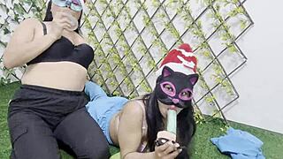 i met best friend christmas blowjobs with huge dildos