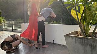 Stylish horny ladyboy legacy mess pounds client candy doggystyle backstage