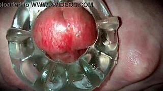 Neighbor's first-time solo toy play oozes cum close-up