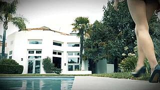 jillian jansen ditches sunbathing for poolside pussy ride on seth's cock creampie cowgirl