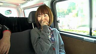 japanese couple plays hot game fucking double in boat and car