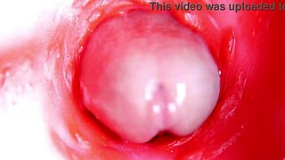 Ever seen a camera deep in oiled pussy before cum floods it?