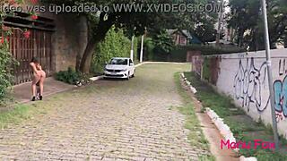 Naked on the street waiting for someone to fuck me hard