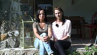 Ever wondered how lesbian babes kiss and lick outdoors so intimately?