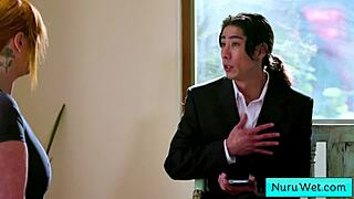 sexy big tit blonde milf lauren phillips explains nuru massage to david lee wet pussy tattoo boobs