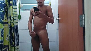 Brazilian Wakes With Huge Cock Lust And Cums In Steamy Shower